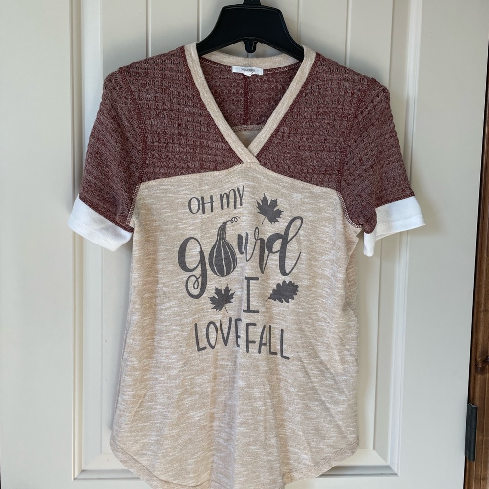 WORN ONCE! Short sleeved fall top